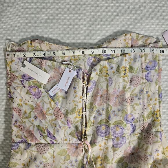 V. Chapman Rosamund Organza  Sweetheart Corset Drop-Waist Maxi Gown Sz 12 - Picture 9 of 15